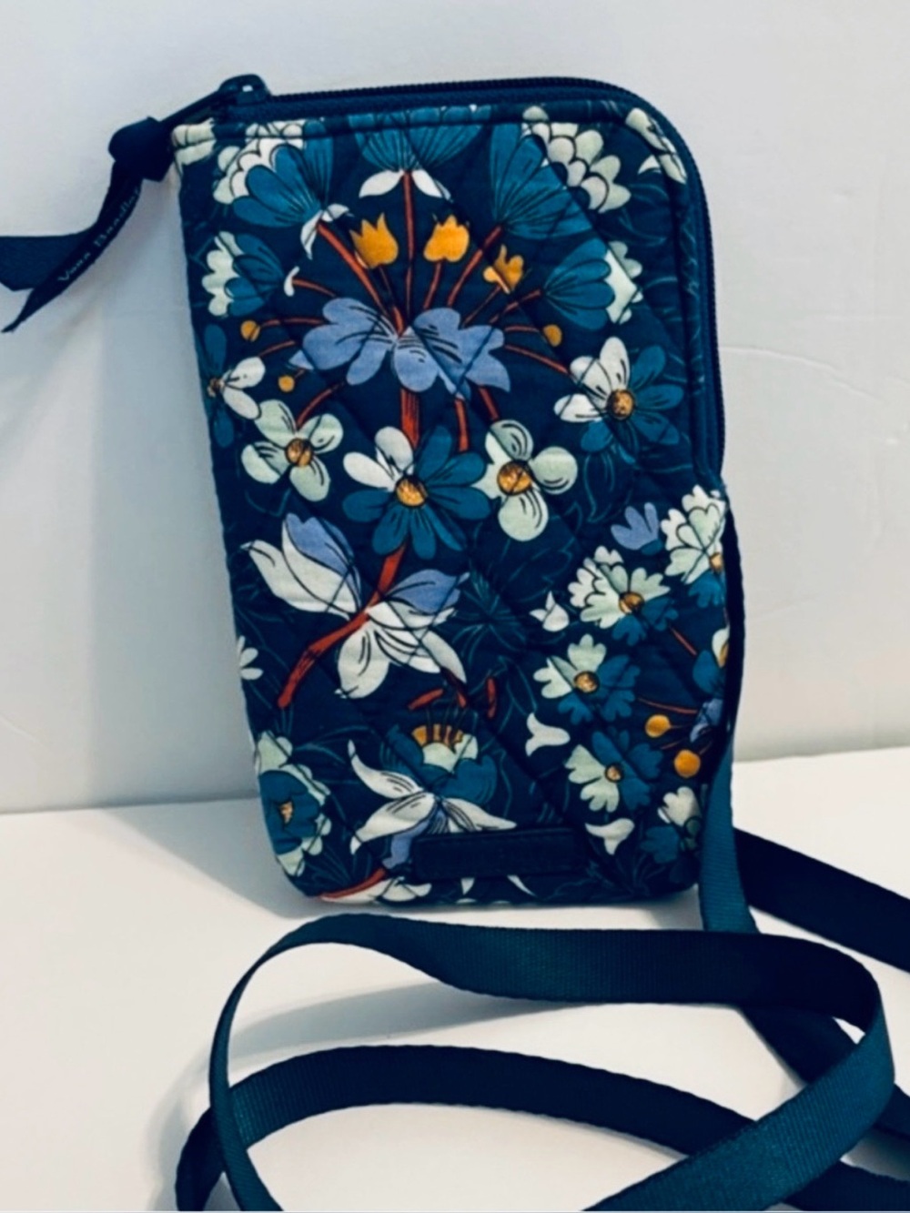 Vera Bradley Navy Floral Quilted Crossbody Bag